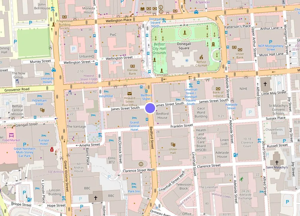 Map: Grand Central Hotel Belfast